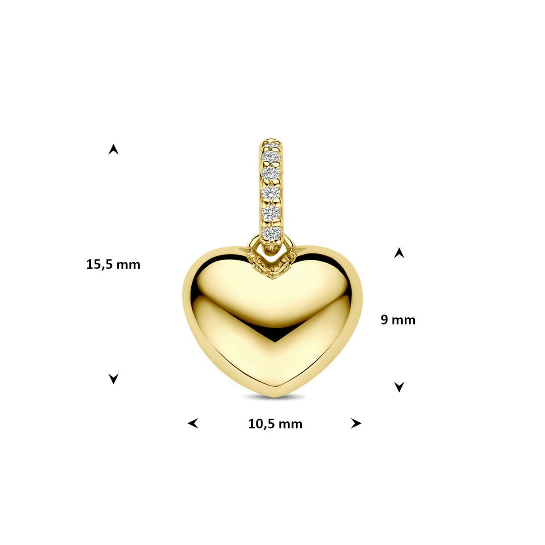 14k Geelgouden hartjeshanger met diamant