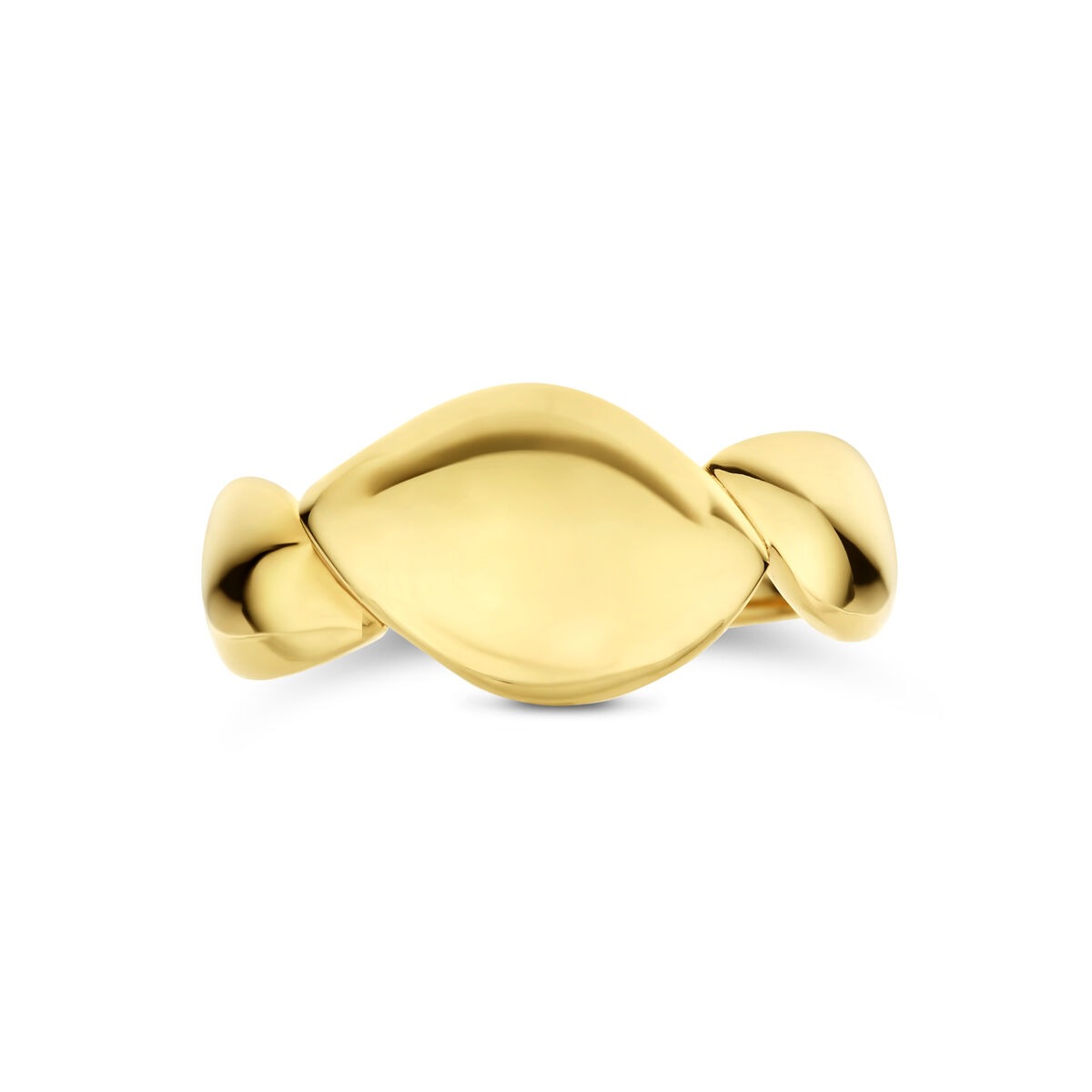 Anello da donna in oro giallo 14k con fascia larga