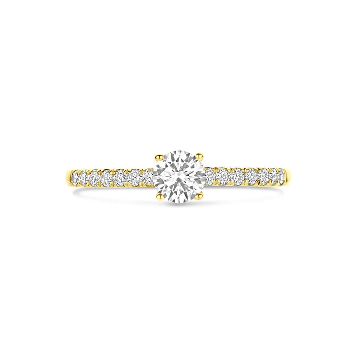 Gouden Ring 14k met Lab Grown Diamant – Briljant Slijpvorm