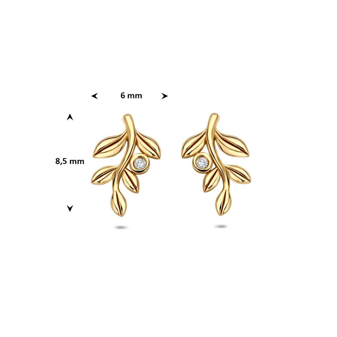 14k Geelgouden oorknoppen met lab grown diamant