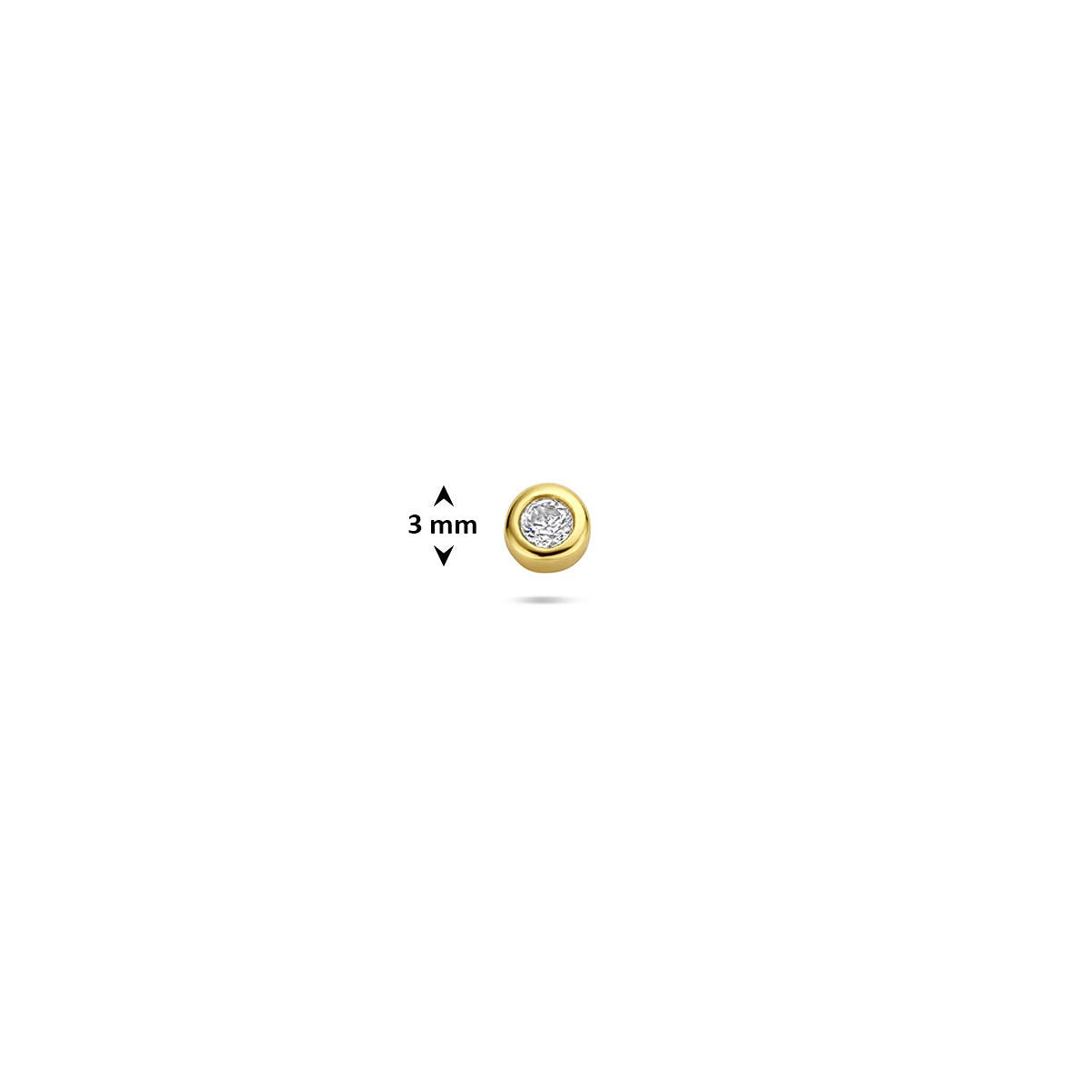Piercing flat back in argento 925 placcato con zirconia rotonda