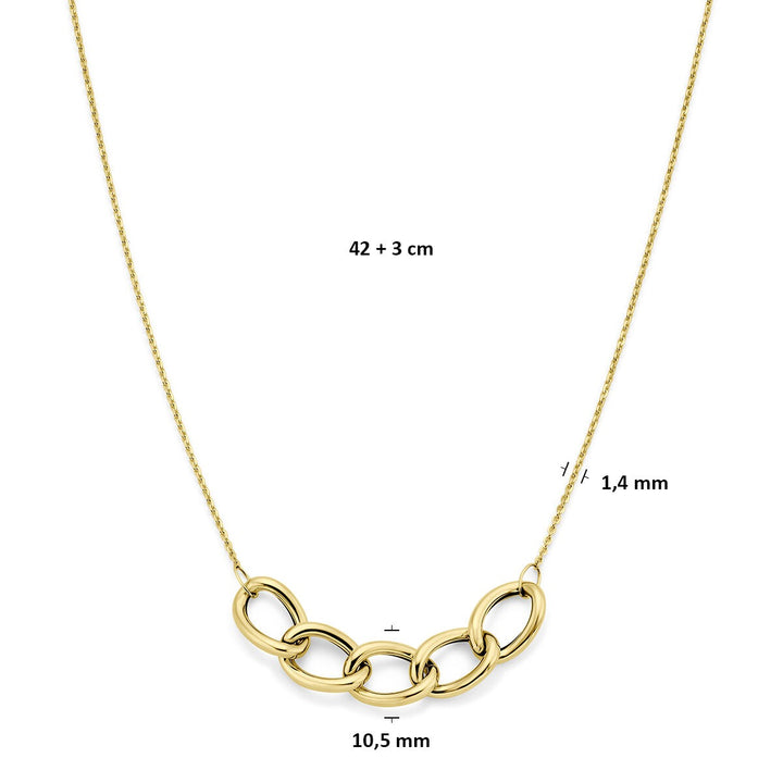 14k Geelgouden anker collier
