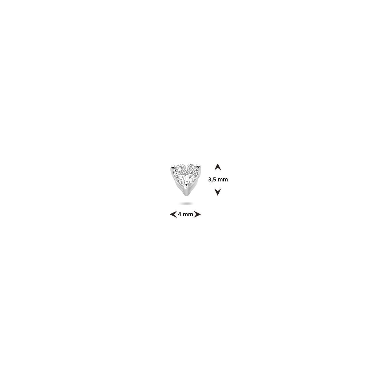 Piercing Flat Back in argento 925 rodiato con zircone