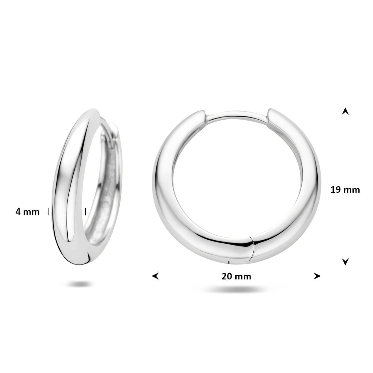 Orecchini a cerchio in argento 925 rodiato