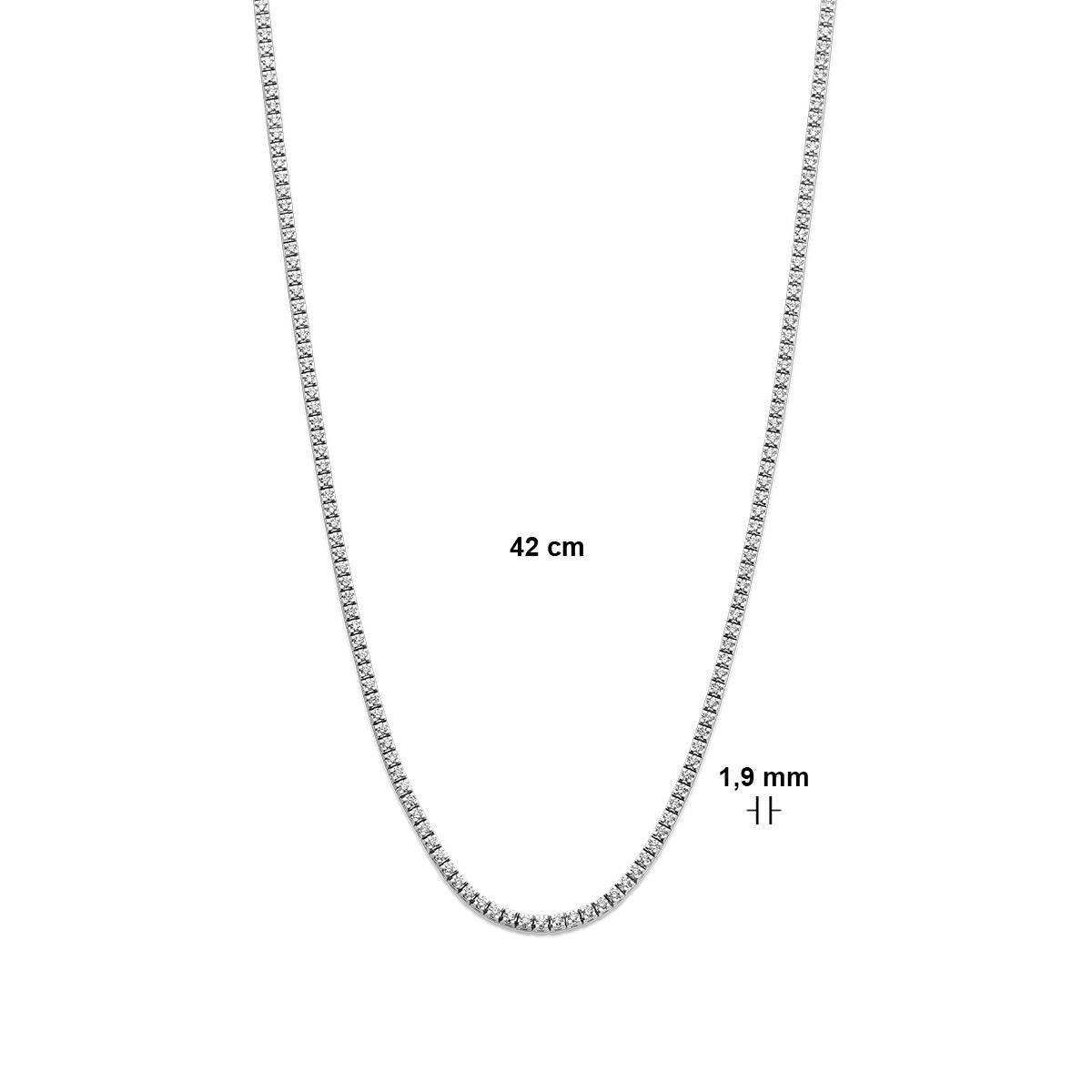 Collana tennis in oro bianco 14k con diamanti lab grown – 2.00ct