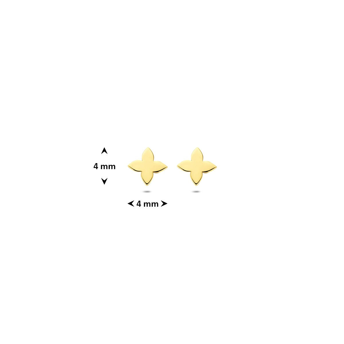 Orecchini a Bottone in Oro Giallo 14k