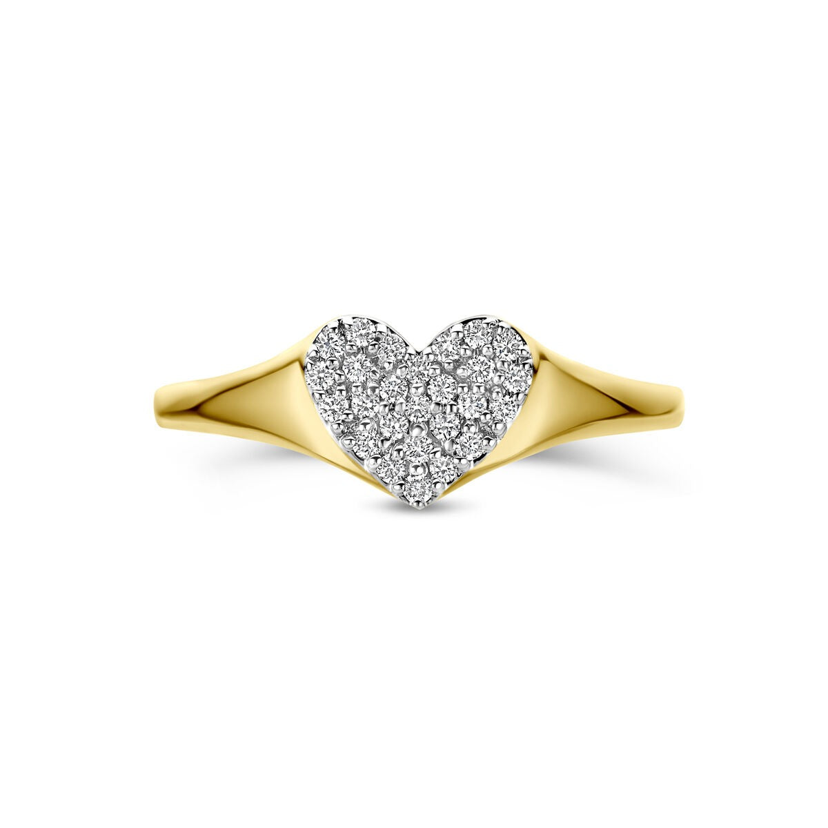 Anello in oro giallo 14k con diamante lab grown 0,12 ct