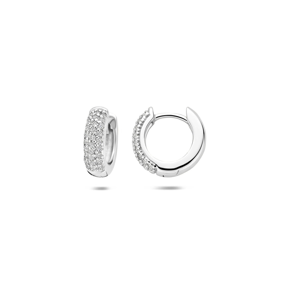Orecchini a cerchio in argento 925 con zircone