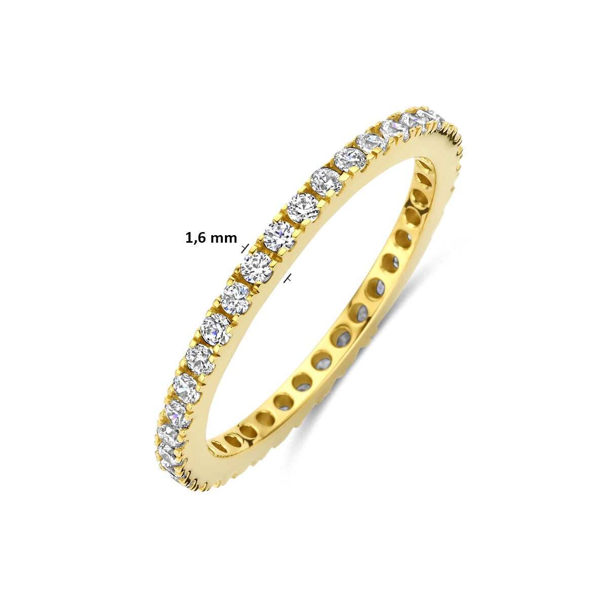 Anello in argento 925 dorato con zirconi