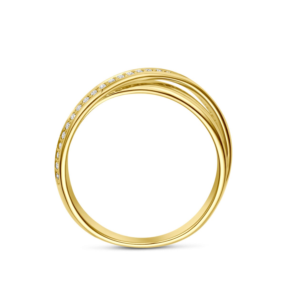Anello Alliance in oro giallo 14k con diamante 0,16 ct