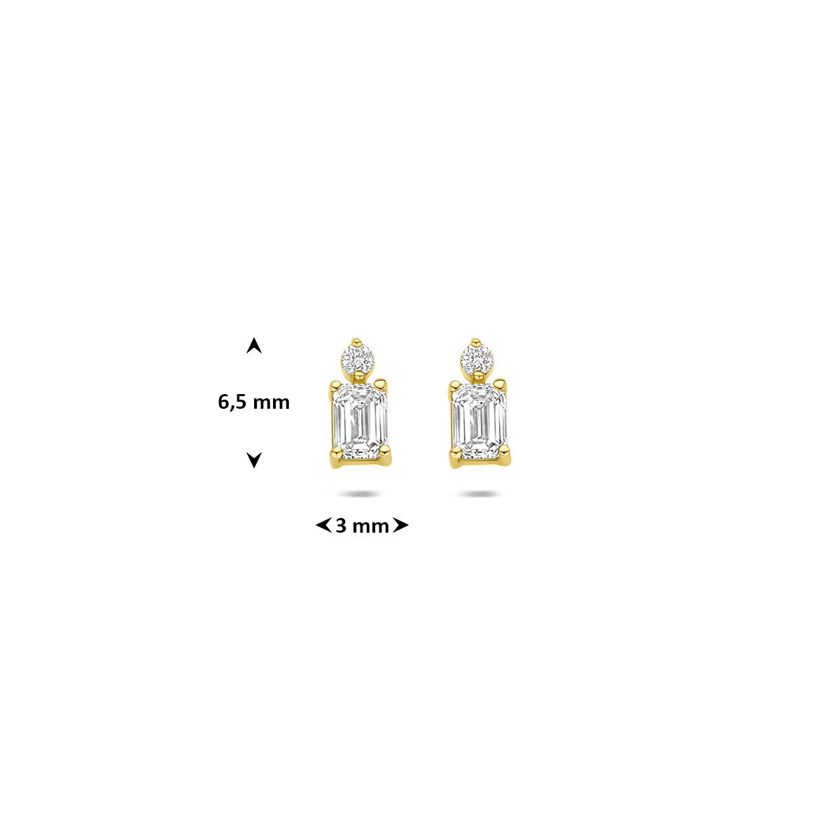 Orecchini a bottone in oro giallo 14k con diamante lab grown