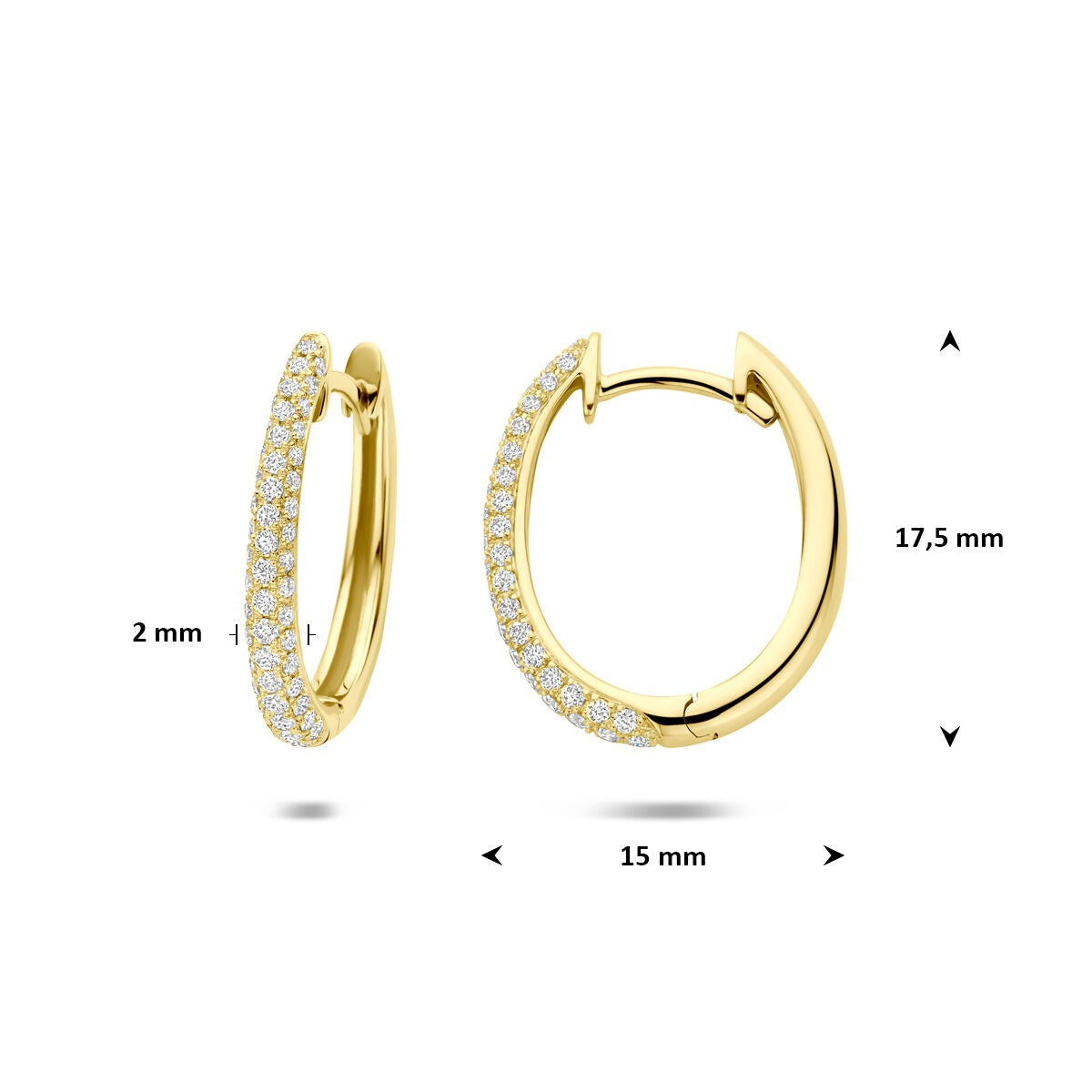 Orecchini a cerchio in oro 14k con diamante