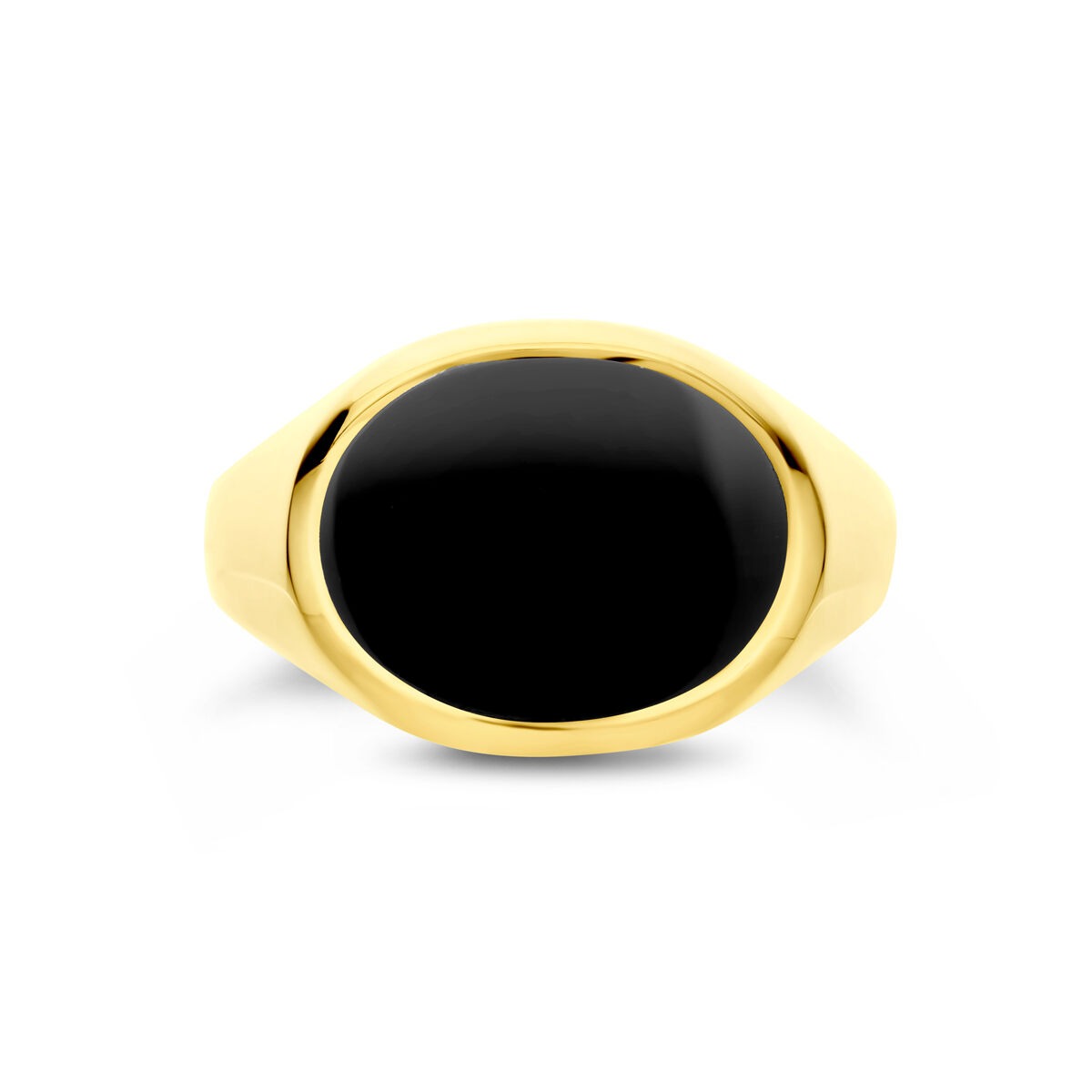 Anello in oro giallo 14k con onice