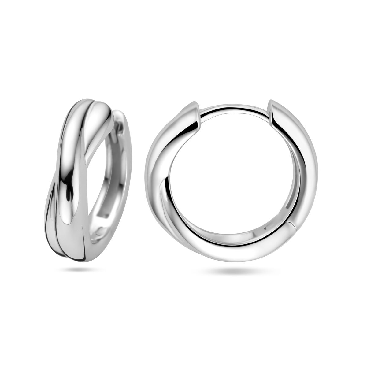 Orecchini a cerchio in argento 925 rodiato – 13.5 mm