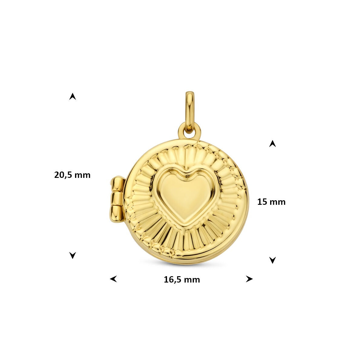 Medaglione in oro giallo 14k con cuoricino