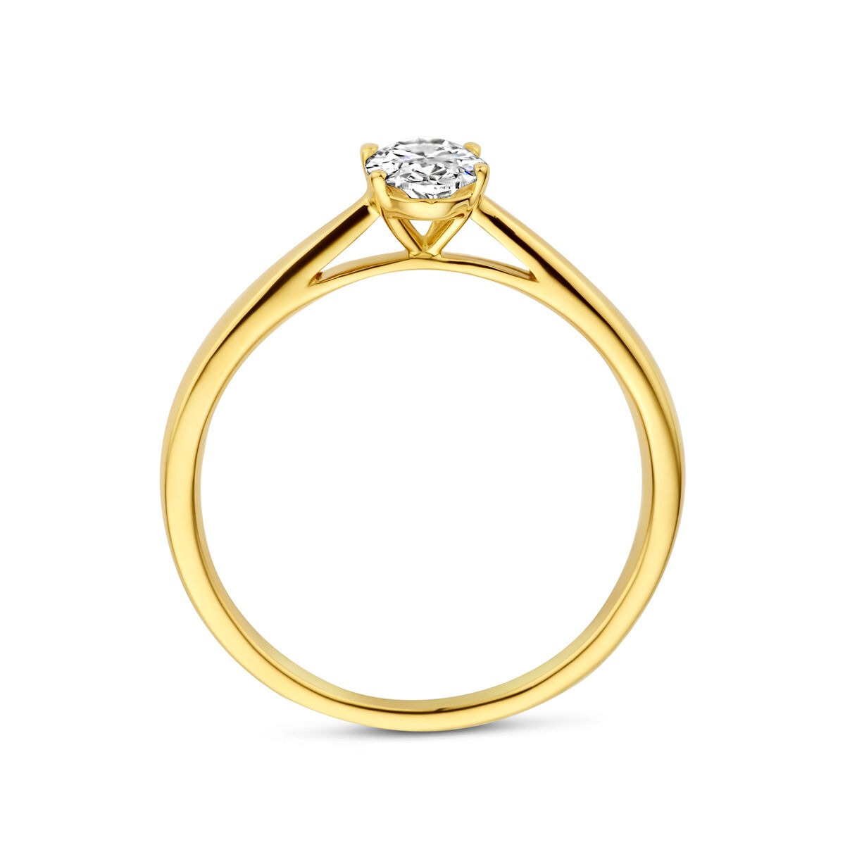 Anello in oro giallo 14k con diamante lab grown – ovale 0.50ct