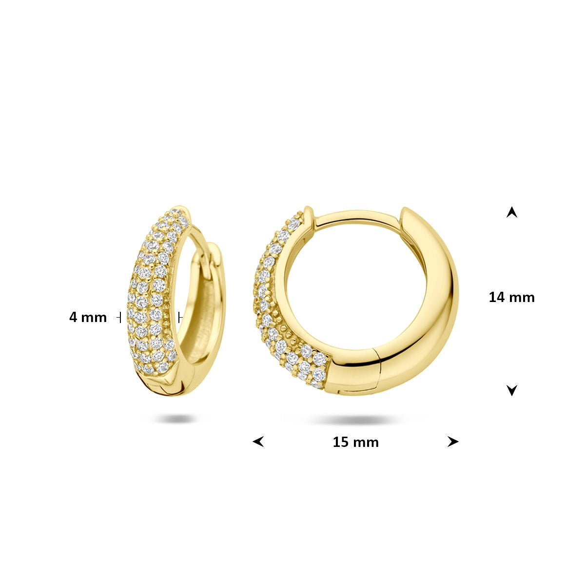 Cerchietti in argento 925 dorato con zirconia