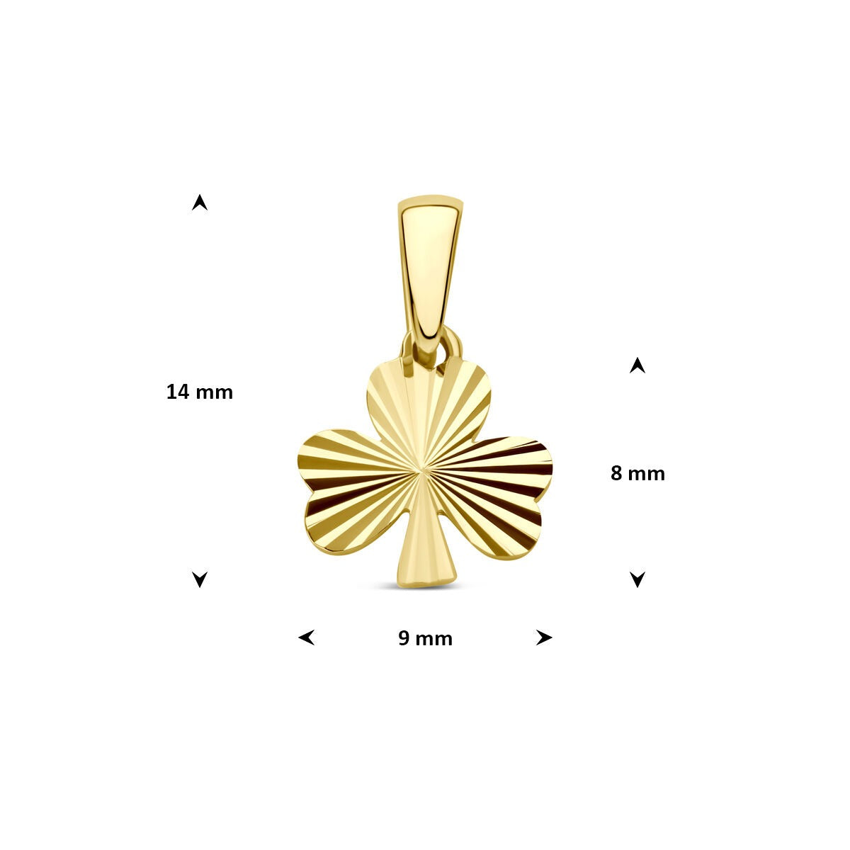 Collana in Oro Giallo 14k con Ciondolo Trifoglio