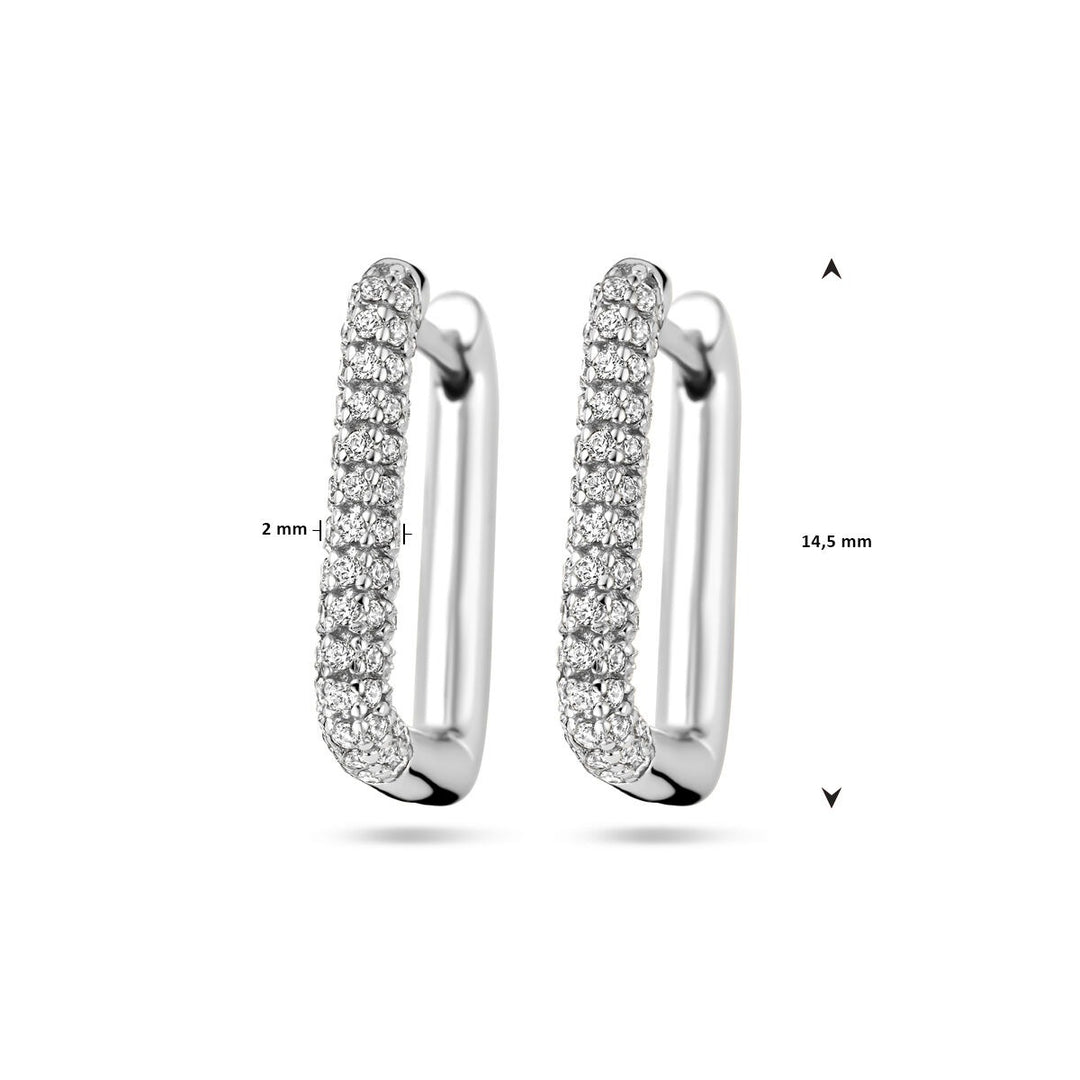 Zilveren klapoorringen met zirkonia – gerhodineerd 925 zilver