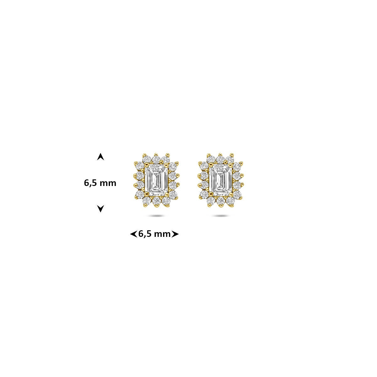 Orecchini a bottone in oro giallo 14k con diamante lab grown