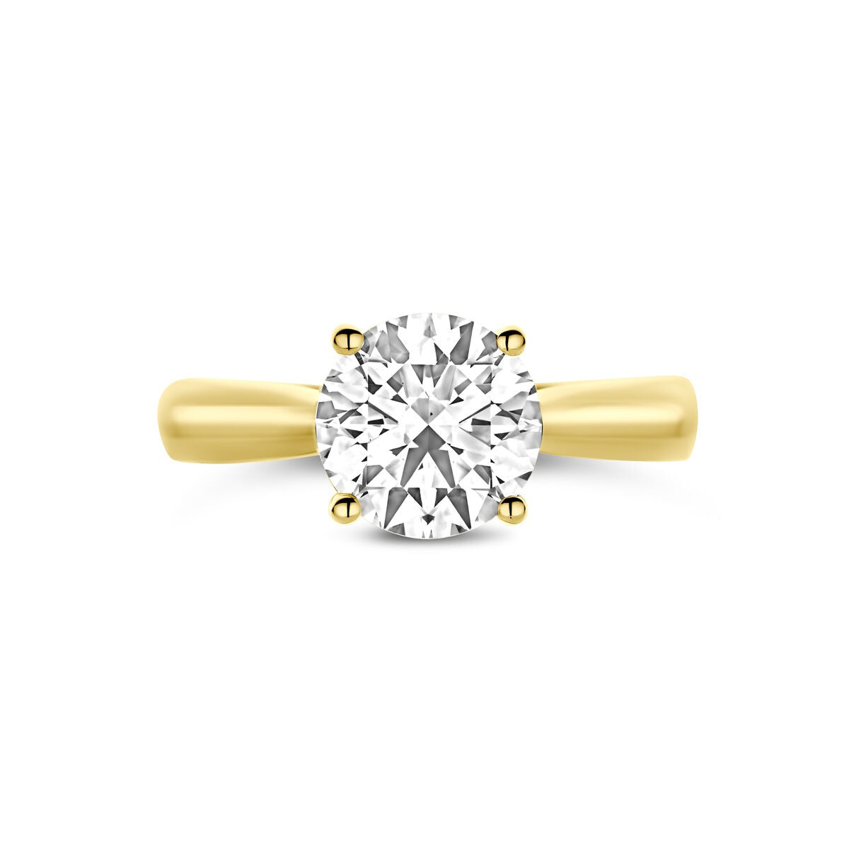Anello in oro giallo 14K con diamante lab grown da 2.00ct