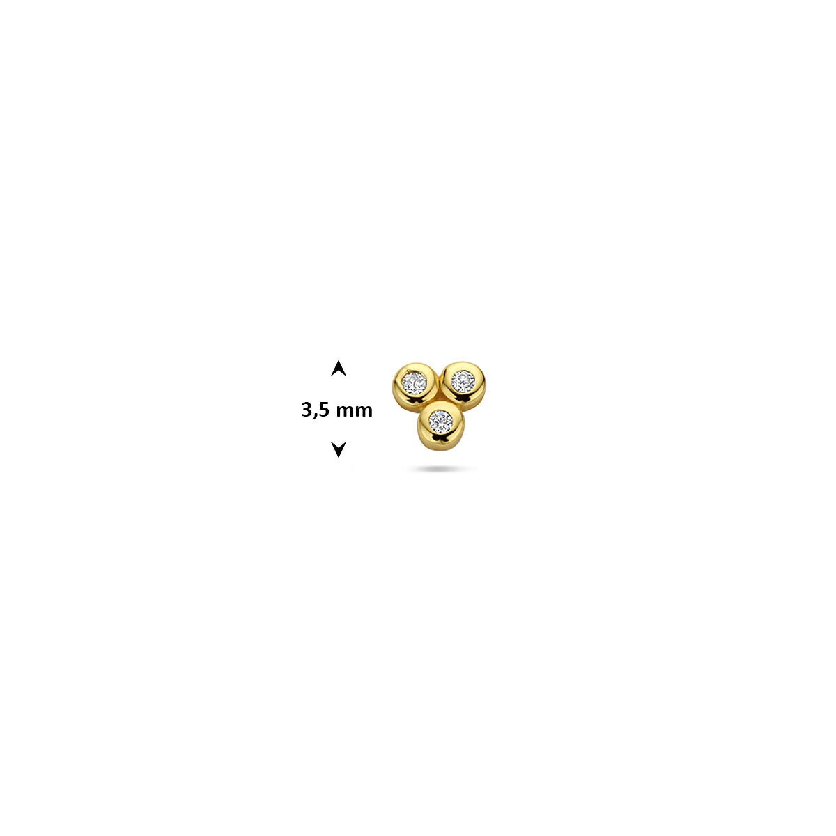 Piercing flat back in argento dorato con zircone - argento 925