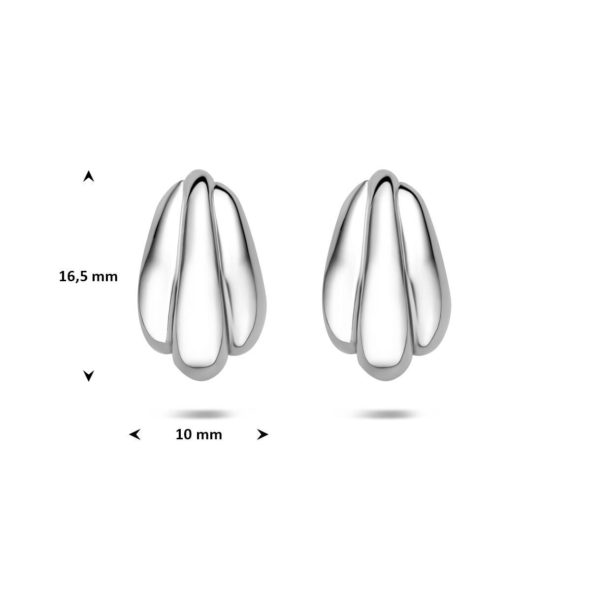 Orecchini a Perno in Argento 925 Rodiato 16,5 x 10 mm