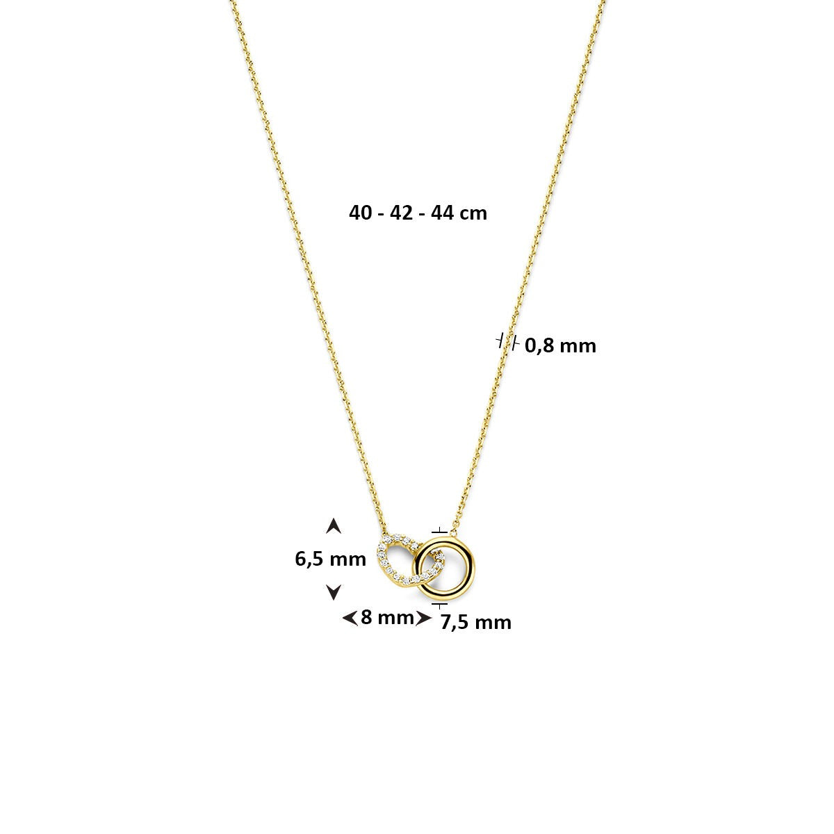Collana in Oro 14k con Cuoricino e Zirconia – Donna