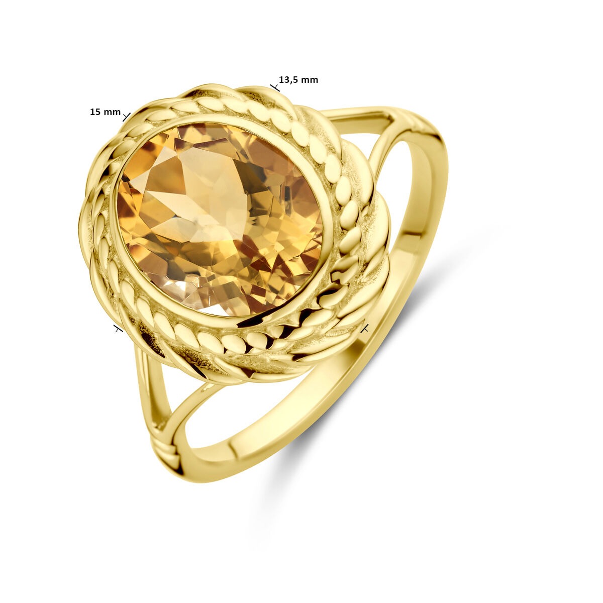 Anello in oro 14k con citrino – taglio briolette