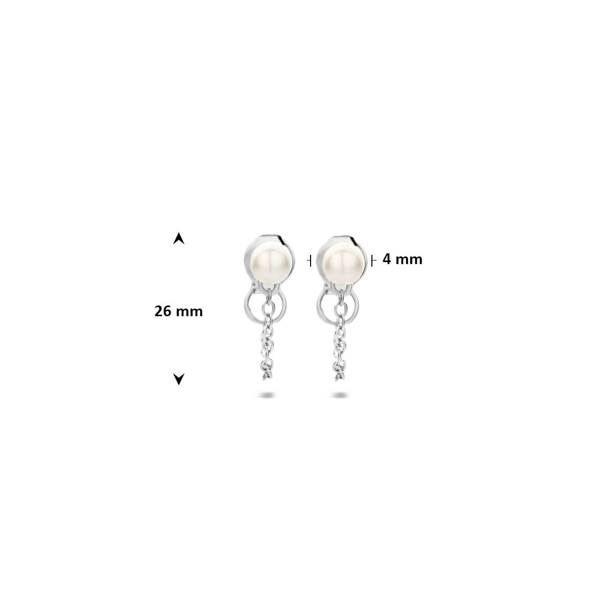 Orecchini pendenti in argento con perla – argento 925 rodiato