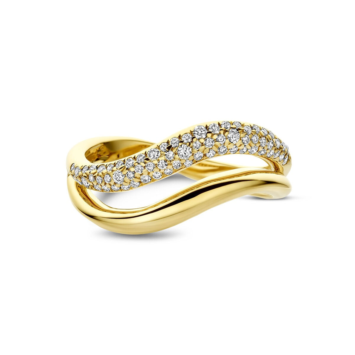 Anello in oro giallo 14k con diamante 0,32 ct