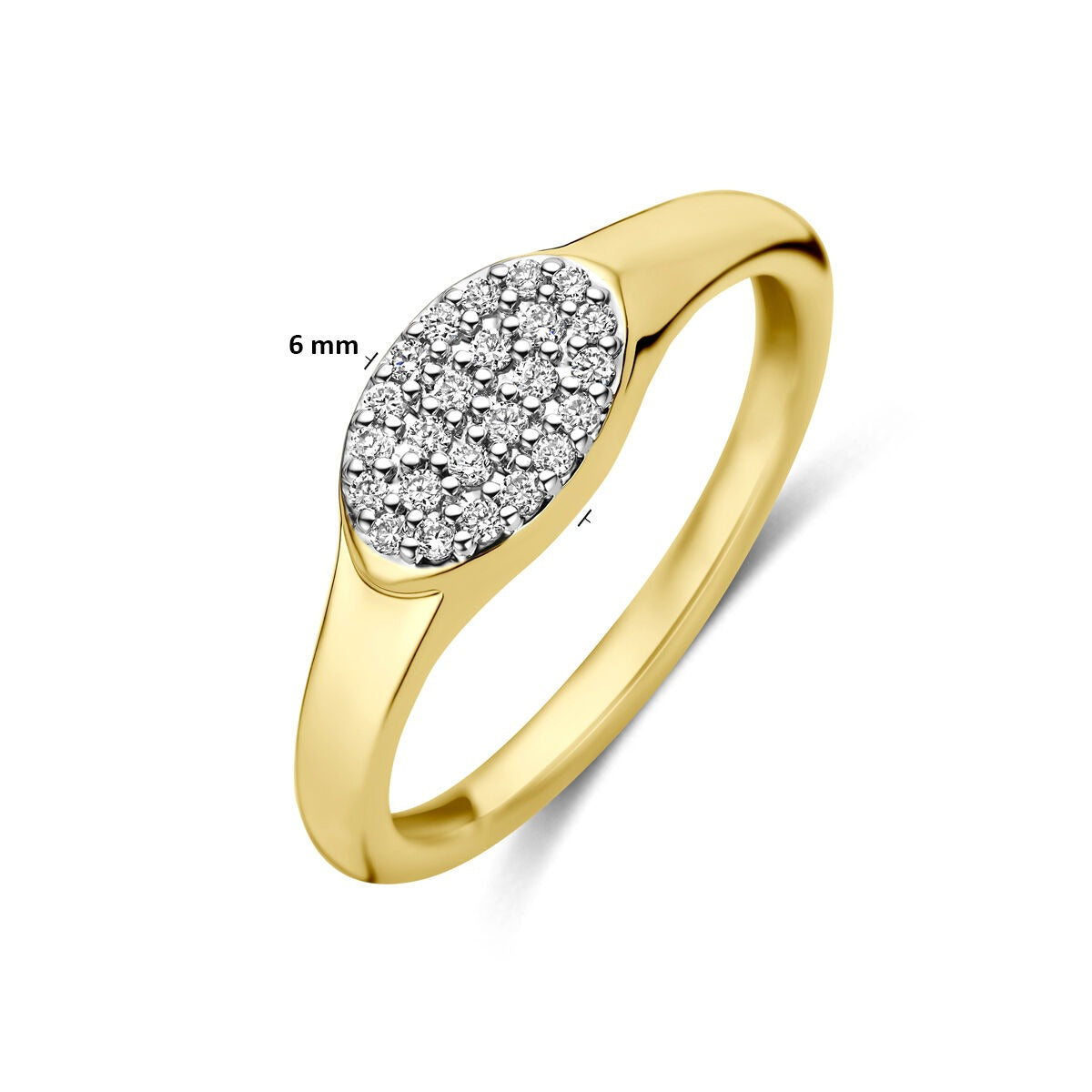 Anello in oro giallo 14k con diamante lab grown
