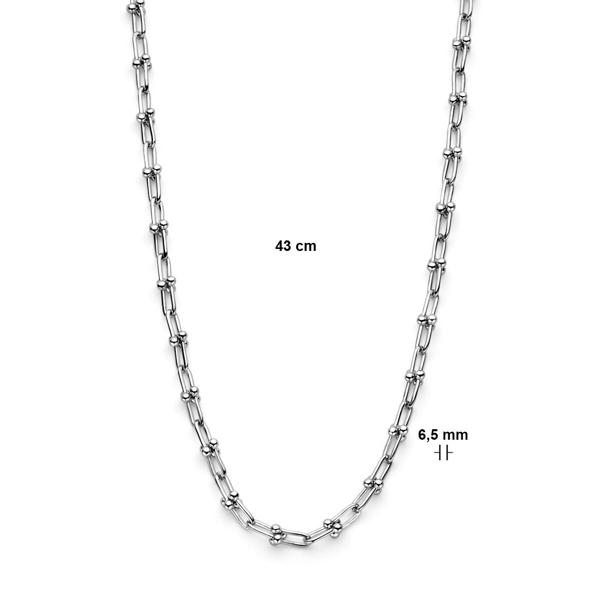 Collana in argento con maglia fantasia – argento 925 rodiato