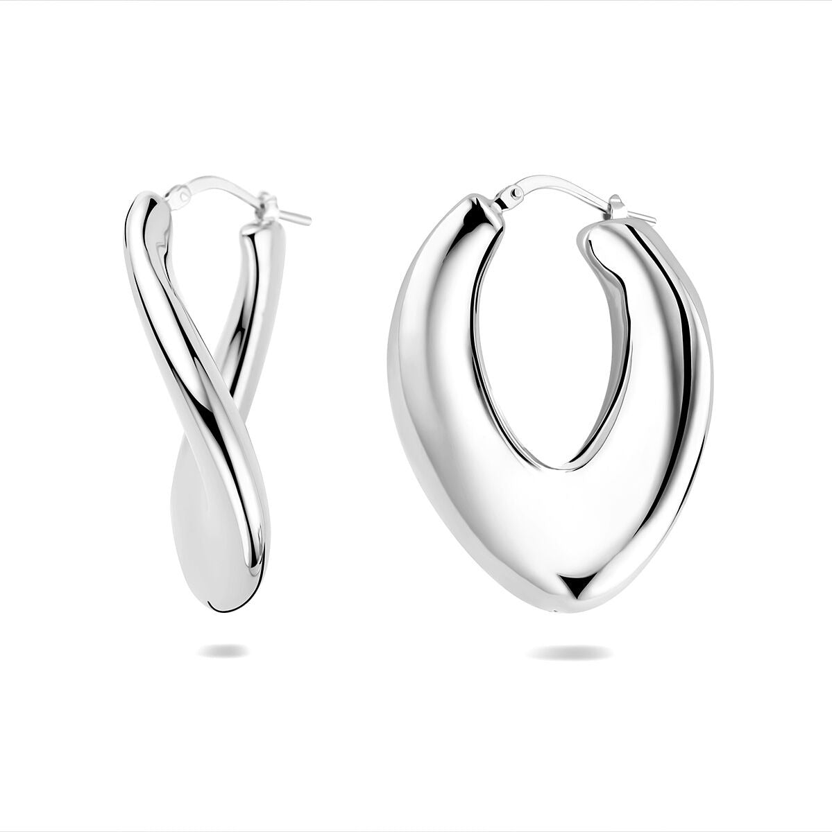Orecchini a cerchio in argento – argento 925 rodiato