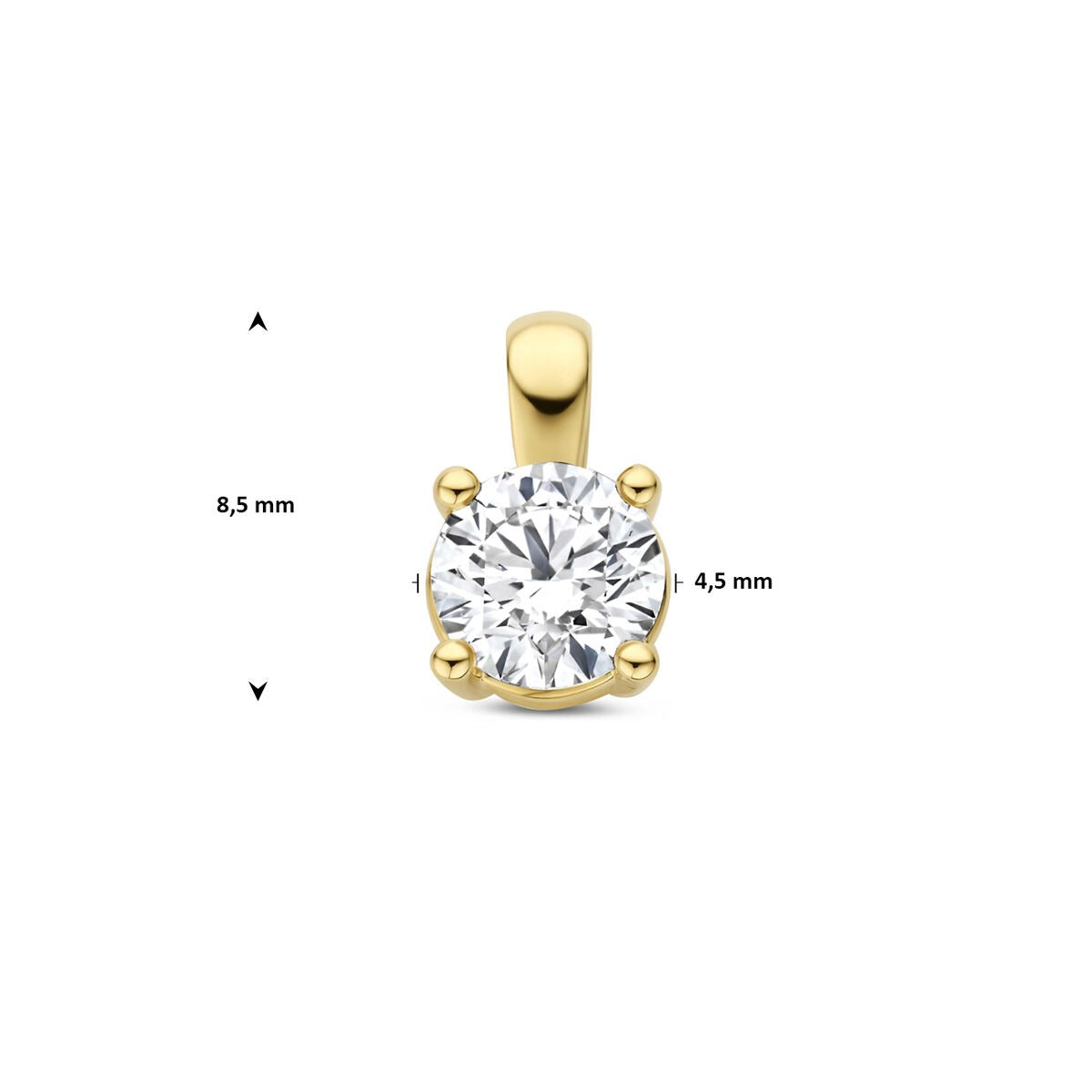 Ciondolo in oro giallo 14k con diamante lab grown – 0.25 ct taglio brillante