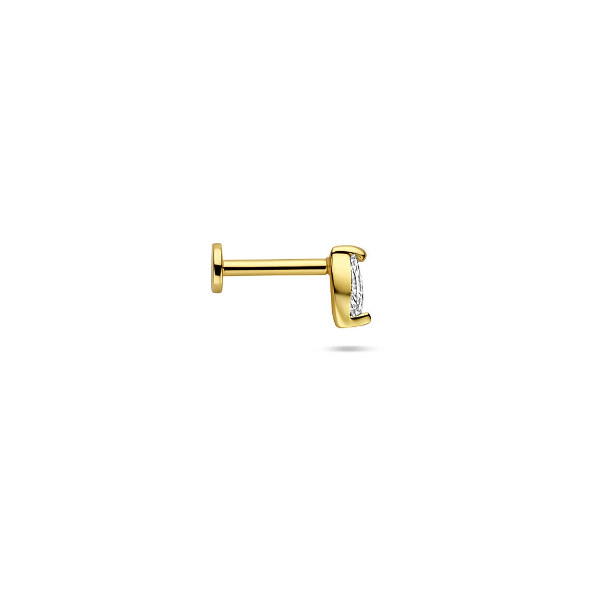 Piercing flat back in argento 925 placcato con zirconia