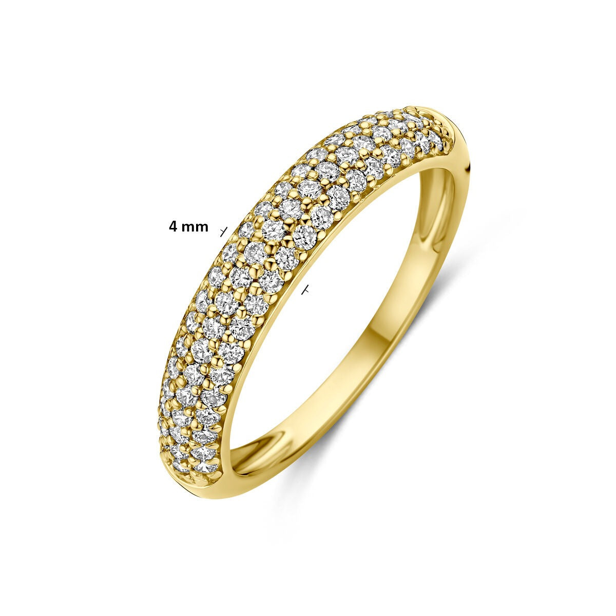 Anello in oro giallo 14k con diamante lab grown