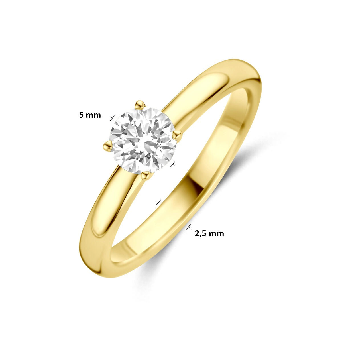 Anello da donna in oro con diamante lab grown – oro giallo 14k