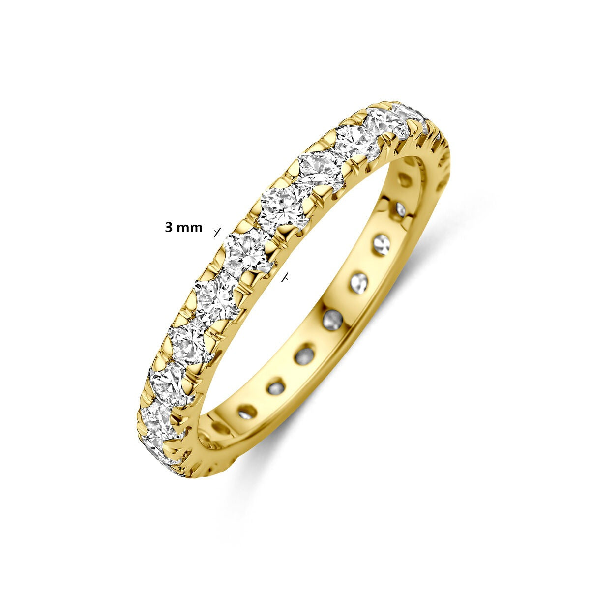 Anello in oro giallo 14k con diamante lab grown