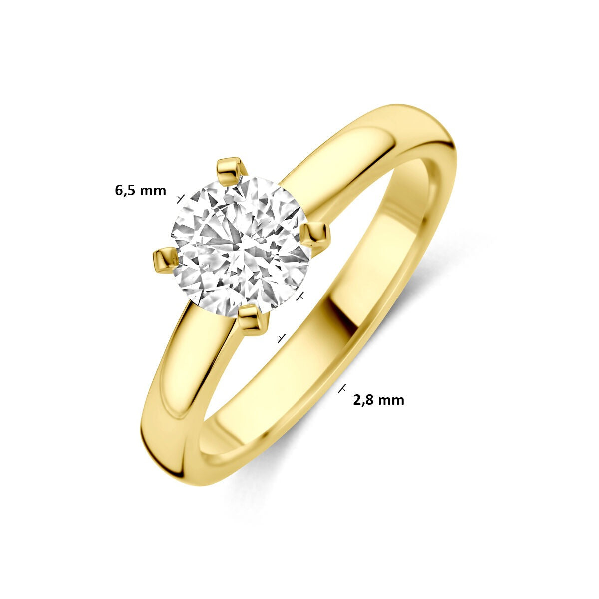 Anello in oro giallo 14k con diamante lab grown 1.00ct
