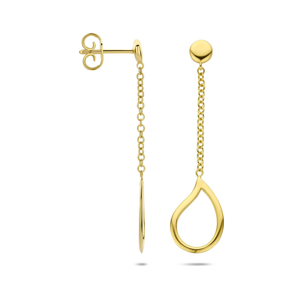 Orecchini pendenti in oro a forma di goccia – oro giallo 14k
