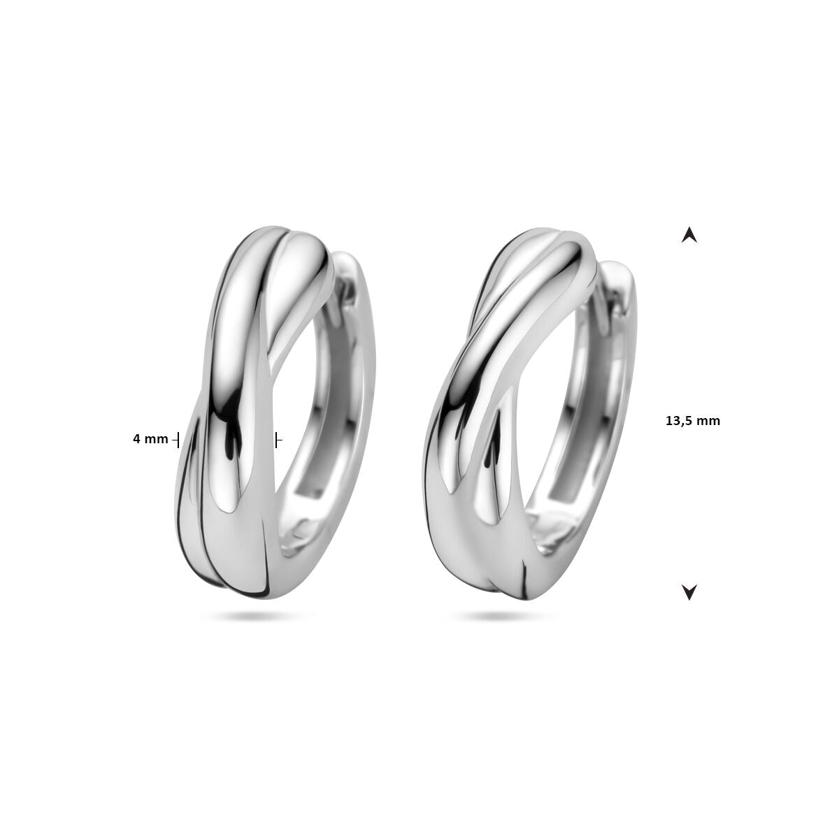 Orecchini a cerchio in argento 925 rodiato – 13.5 mm