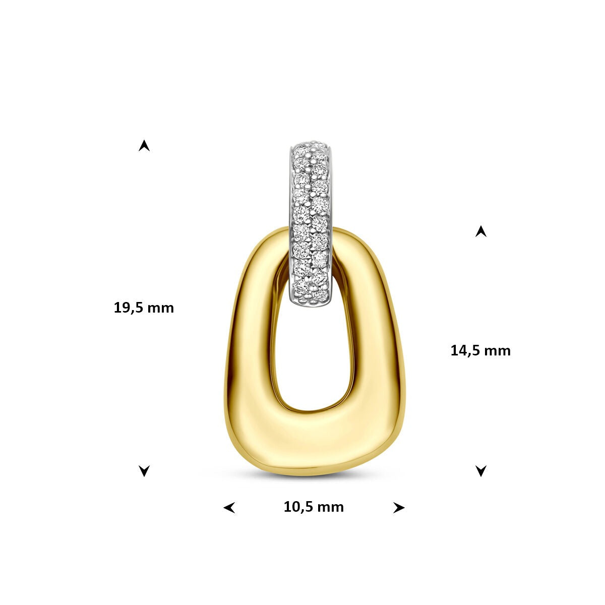 Ciondolo in oro bicolore 14k con diamante 0,07 ct