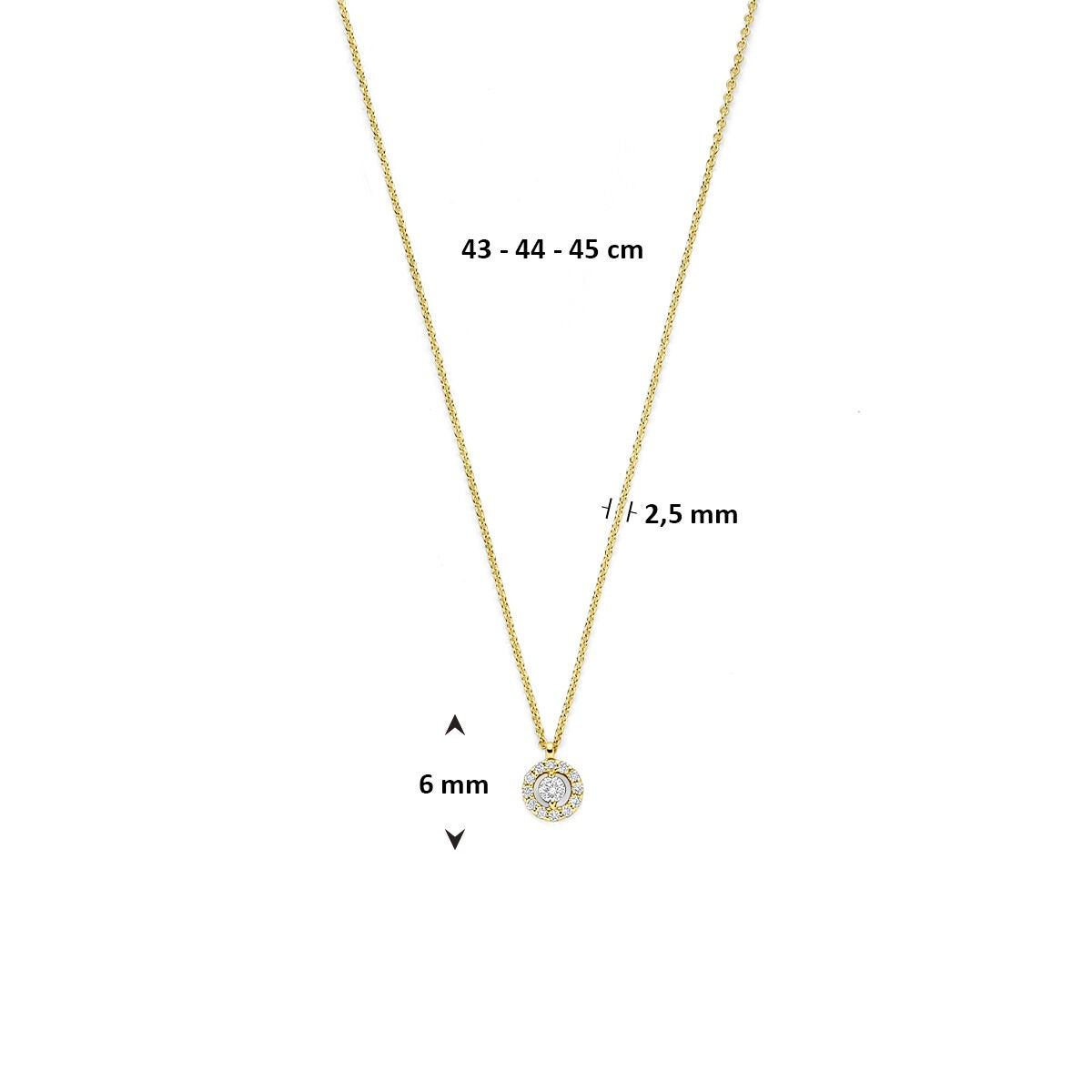 Collana in oro giallo 14k con diamante