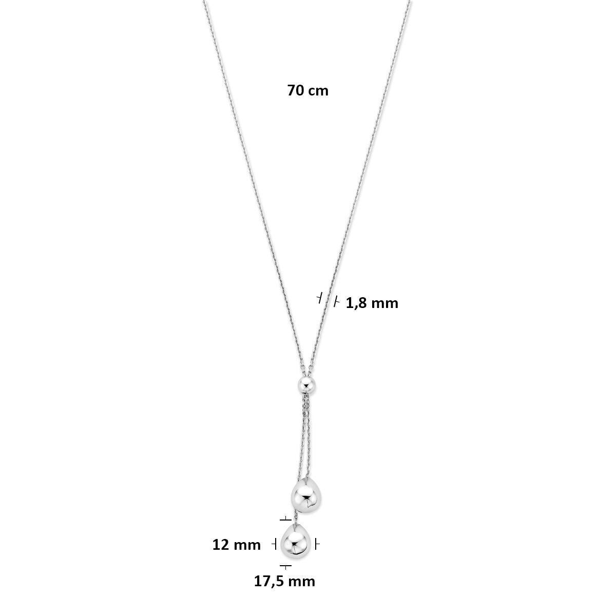 Collana a Y in argento 925 con palline