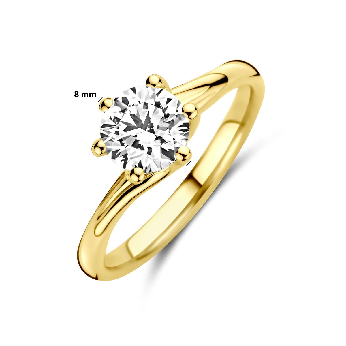Anello in oro giallo 14k con diamante lab grown da 1.00ct