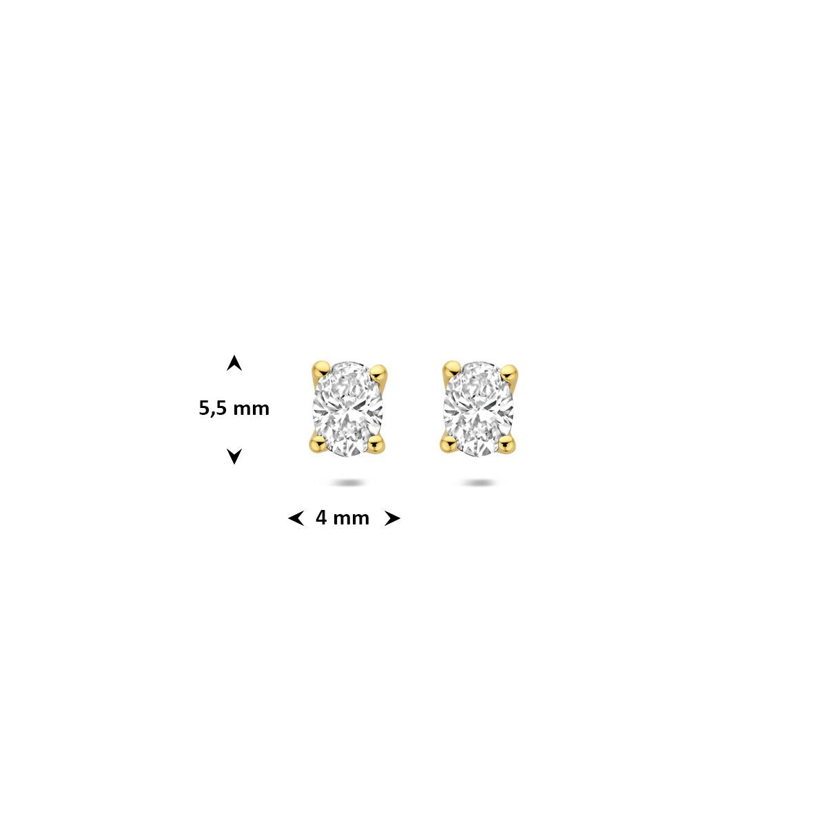 Orecchini a bottone in oro giallo 14k con diamante lab grown – ovale 0.60ct