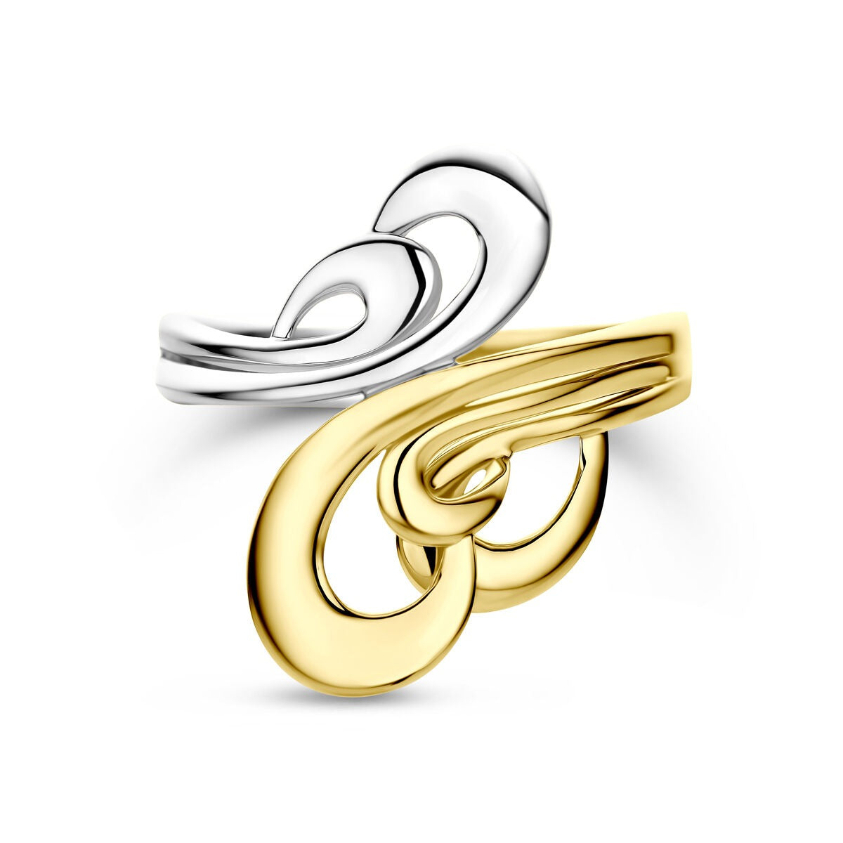 Anello da donna in oro bicolore 14k