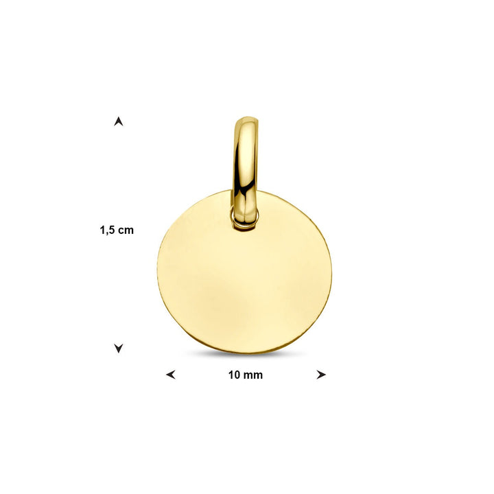 Graveerhanger rond – 9k geelgoudkleurig