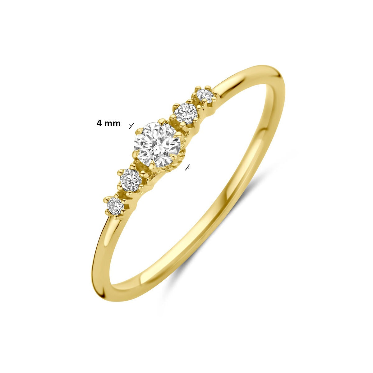 Anello in oro giallo 14k con diamante lab grown